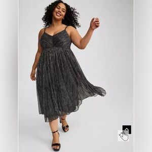 Torrid Black and Silver Midi Dress